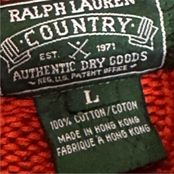 Vintage Ralph Lauren Country Mock Neck Cable Knit Sweater | Size L - Picture 5 of 7